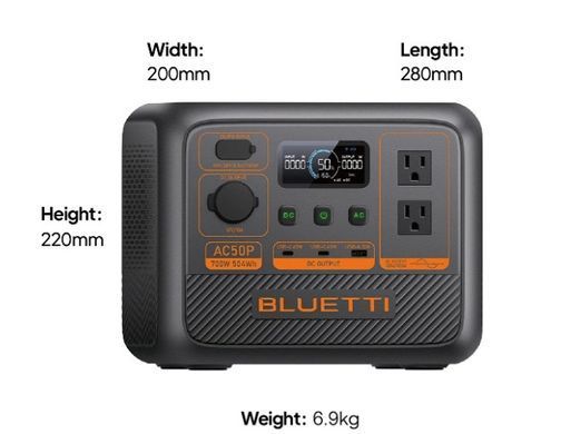 Зарядная станция Bluetti AC50P, 700 Вт, 504 Вт*ч (электростанция для дома) EU