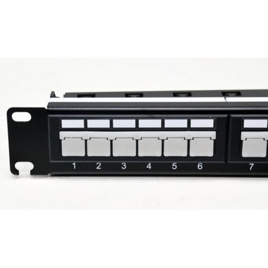 Патч-панель 19" 24xRJ-45 UTP, кат. 6А, із заднім організатором з пластиковими фіксаторами, LW, UTP, 19", кат 6А, 24