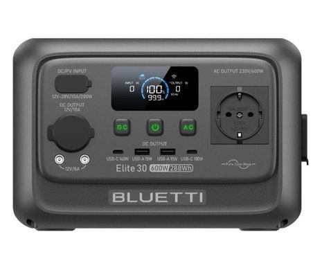Зарядна станція Bluetti Elite 30 V2, 600 Вт, 288 Вт/год, (електростанція для дому, ДБЖ, UPS)