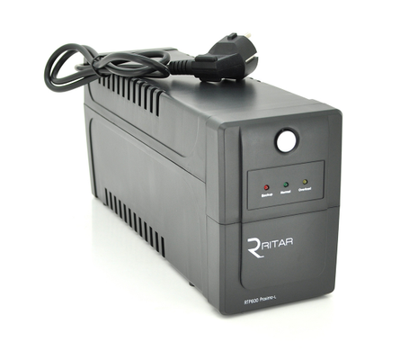 ИБП Ritar RTP800 (480W) Proxima-L, LED, AVR, 2st, 2xSCHUKO socket, 1x12V9Ah, plastik Case ( 370*145* 225 ) 5,6 кг Q4, 480 Вт, Аппроксимированная синусоида, Линейно-интерактивный, Встроенная