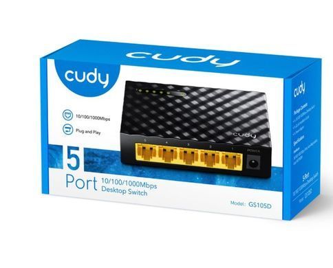 Коммутатор 5-портовый неуправляемый Cudy GS105D гигабитный