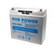 Акумулятор 12В 18 Ач для ДБЖ Hub Power HEG-1218, 18 A, Гелевий (GEL), 12 В, 5 кг, 181 х 77 х 167