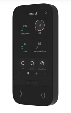 Беспроводная клавиатура с сенсорным экраном Ajax KeyPad TouchScreen Black