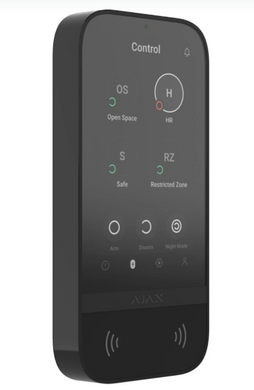 Беспроводная клавиатура с сенсорным экраном Ajax KeyPad TouchScreen Black