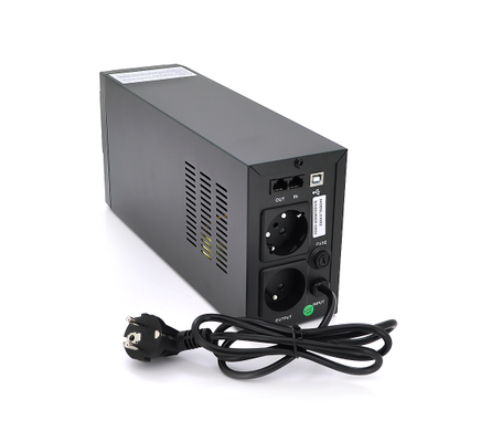 ДБЖ Qoltec QLT800 (480W) Proxima-L, LCD, AVR, 2st, 2xSCHUKO socket, 1x12V9Ah, plastik Case, 480 Ва