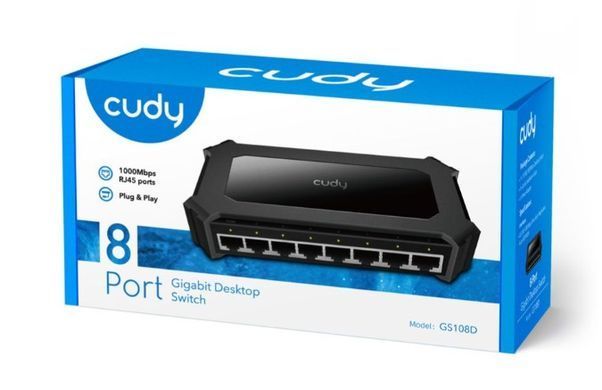 Коммутатор 8-портовый неуправляемый Cudy GS108D гигабитный