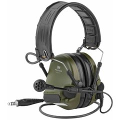 Тактические военные наушники активные 3M™ PELTOR™ ComTac™ VI, NIB Headset, NATO wired, Green (MT20H682FB-86N), вертикальные с 1 аудиовыходом J11 (NATO)