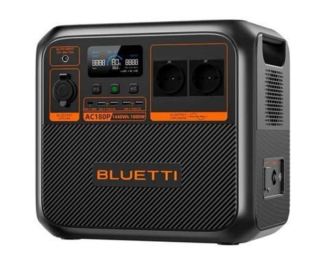 Зарядна станція Bluetti AC180P, 1800 Вт, 1440 Вт*год (електростанція для дому, ДЖБ, UPS)