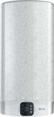Ariston ABS VLS EVO WIFI PW 80, 80 л, Открытый "мокрый" (непосредственно контактирует с водой), 1500-1999, Стальной с покрытием, Сбоку (левая), Электронное, Вертикальная, Горизонтальная, Slim, Прямоугольная