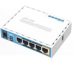 HAP (RB951UI-2ND) 2.4GHz Wi-Fi точка доступу з 5-портами Ethernet для домашнього використання, Внутрішнє, 2,4 ГГц, Вбудовані, 5, Passive PoE