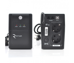 ДБЖ Ritar RTP650L-U (390W) Proxima-L, LED, AVR, 2st, USB, 2xSCHUKO socket, 1x12V7Ah, plastik Case (340 x 140 X 205) 4,7 кг Q4, 390 Вт, 650 Ва, Аппроксимірована синусоїда, Лінійно-інтерактивний, Вбудована