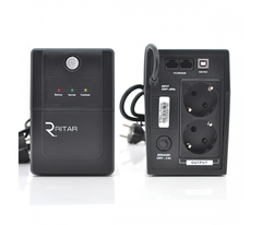ИБП Ritar RTP650L-U (390W) Proxima-L, LED, AVR, 2st, USB, 2xSCHUKO socket, 1x12V7Ah, plastik Case ( 340 x 140 X 205 ) 4,7 кг Q4, 650, Аппроксимированная синусоида