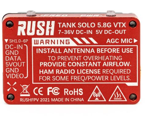 Відео передавач RUSH Tank Solo 5.8G 25/400/800/1600mW