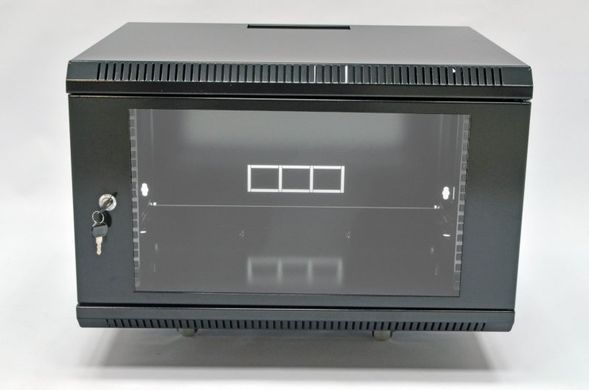 Шкаф 6U, 600х500х373 мм (Ш*Г*В), акриловое стекло, black UA-MGSWA65B