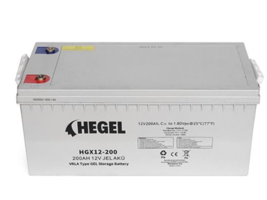 Акумуляторна батарея HEGEL GEL 200-12 12V 200Ah (522 x 238 x 223mm), 57kg