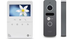 Комплект видеодомофона Neolight Tetta/Neolight SOLO, Белый, Бюджетный, Аналог, Монитор + вызывная панель, 4.3 "