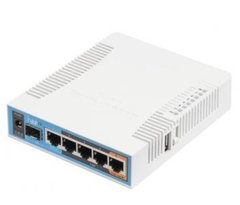 HAP AC (RB962UIGS-5HACT2HNT) Двухдиапазонная Wi-Fi точка доступа с 5-портами Ethernet для домашнего использования, Внутреннее, 2,4 ГГц, 5 ГГц, Встроенные, 5, Passive PoE