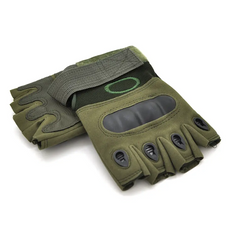 Тактические перчатки с пластиком, беспалые, размер XL, Green